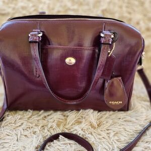 Coach Nancy Burgundy Crossbody Satchel